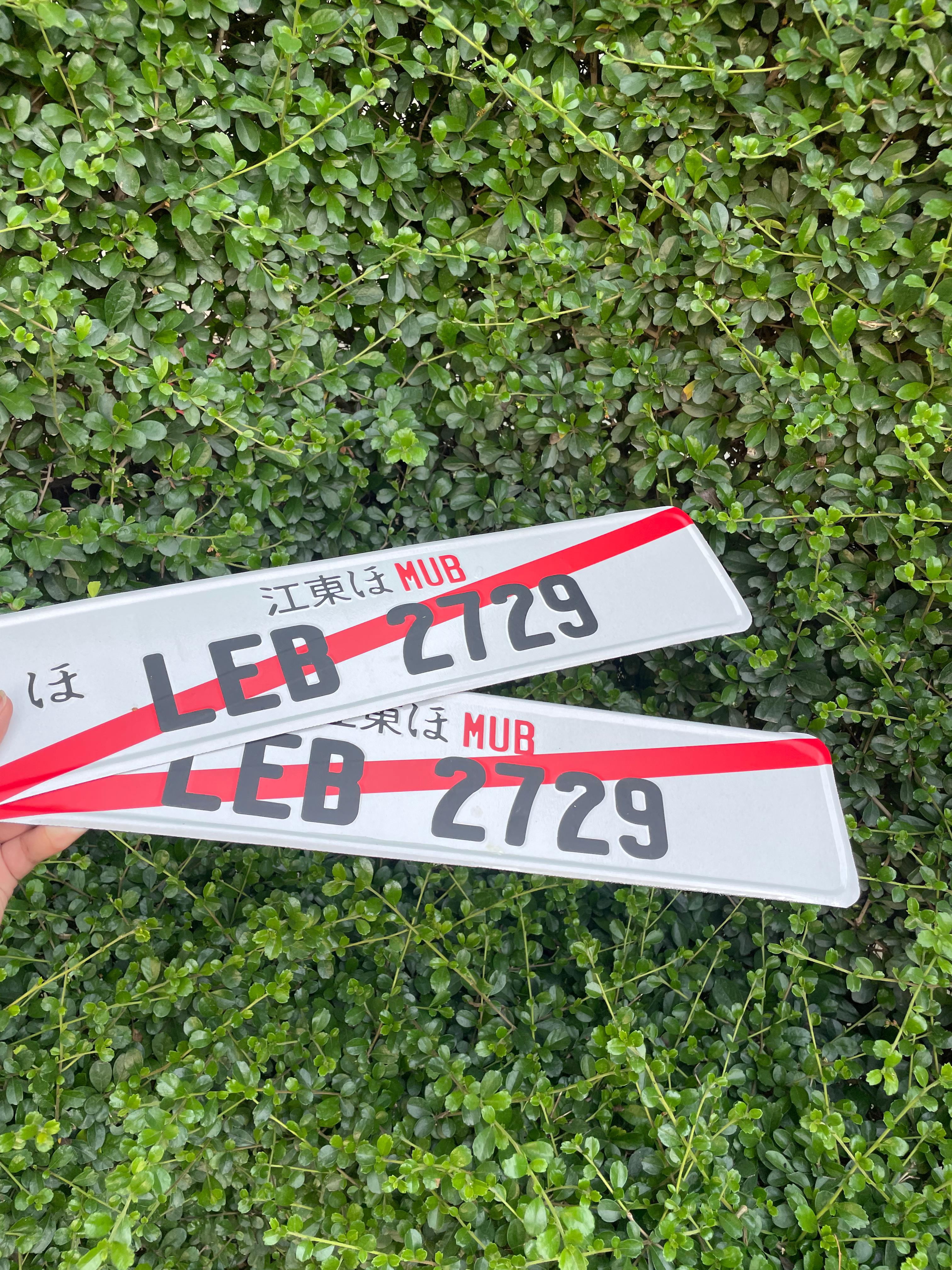 🇯🇵 JDM Style Custom Plate – with Red Slash & Japanese Text 🔥🚗