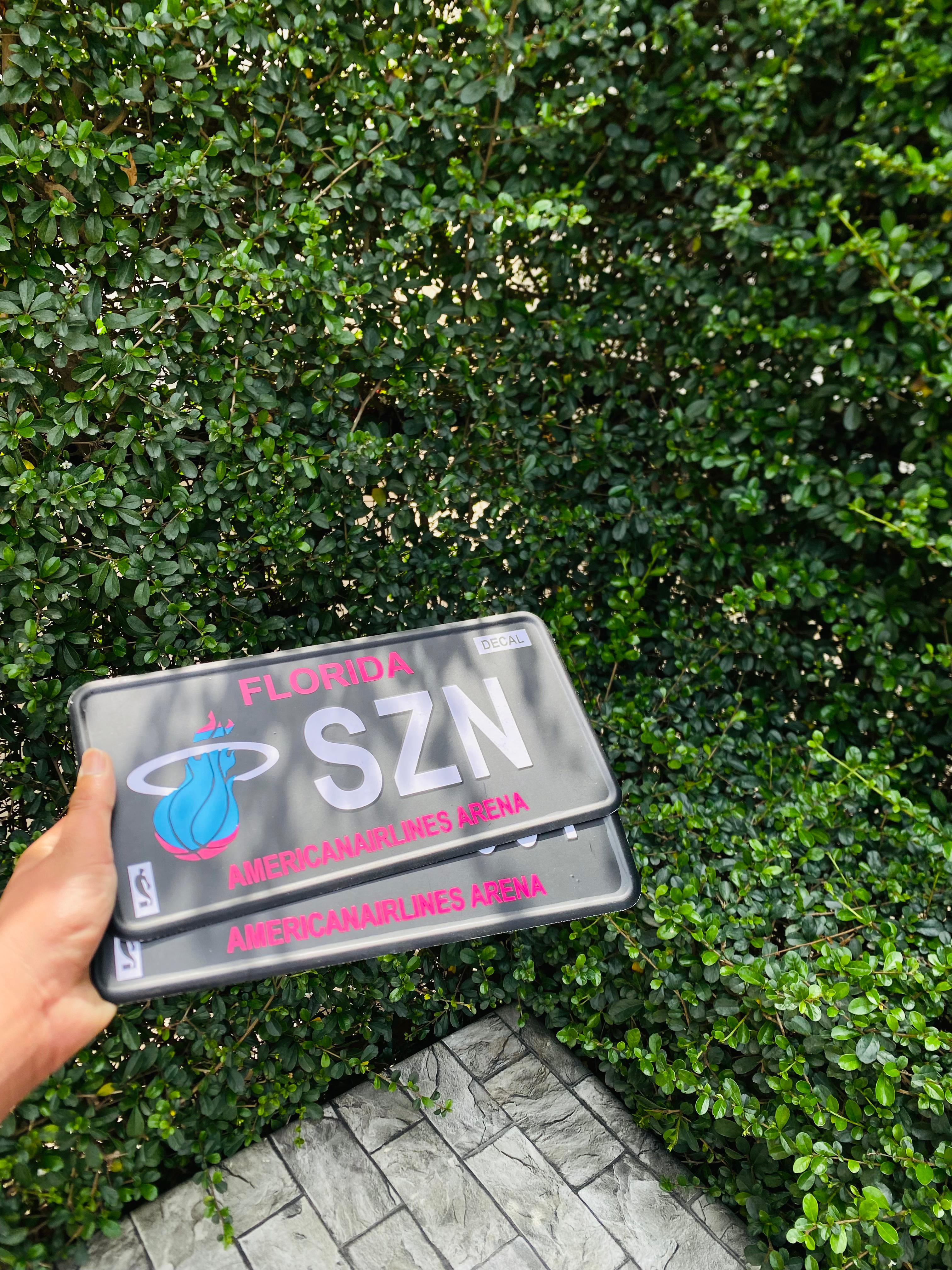🔥 Custom Florida Heat Style Plate –  | Miami Vice Edition 🏀🌴