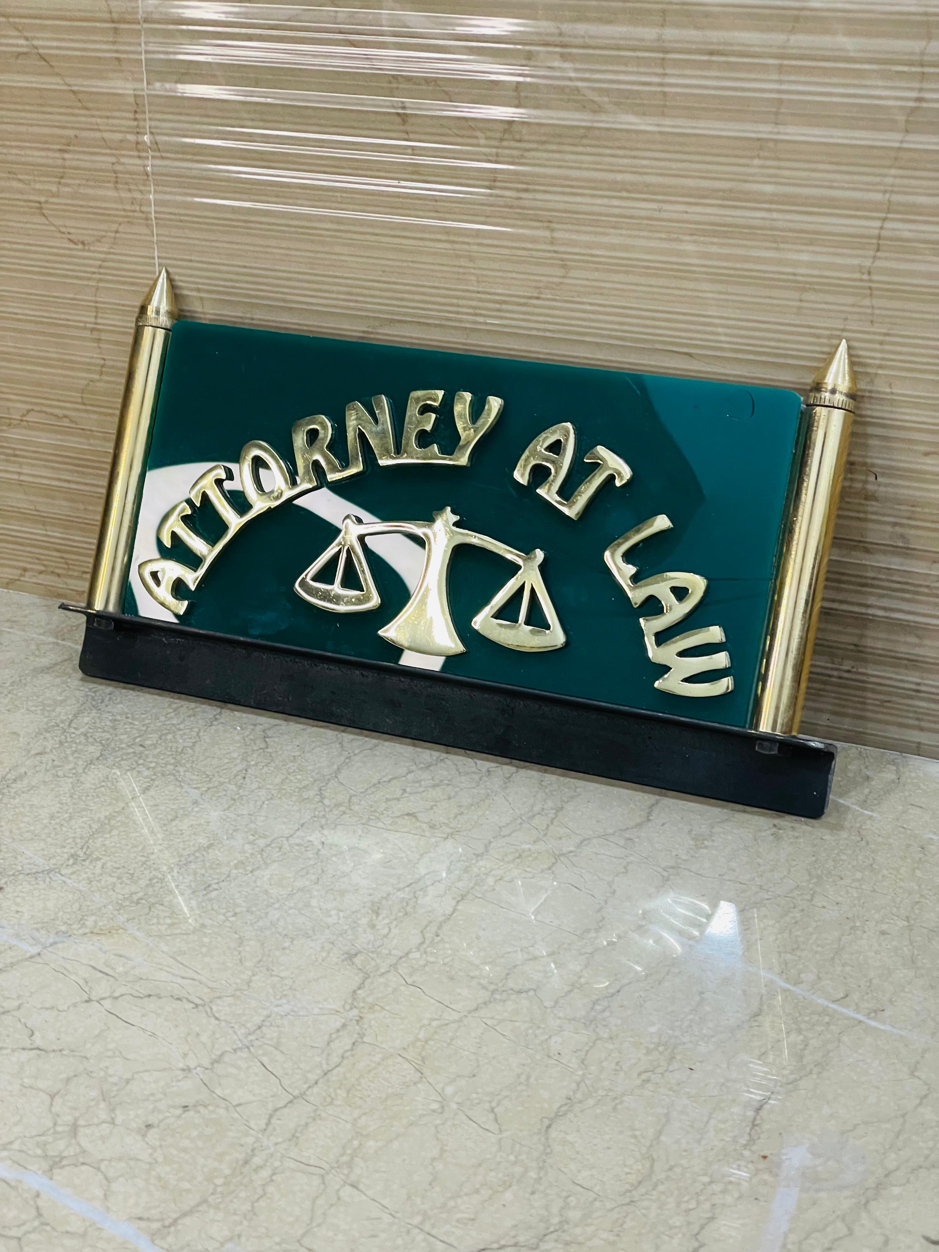 ⚖️ Government Brass Plate – | Premium Legal Desk Sign