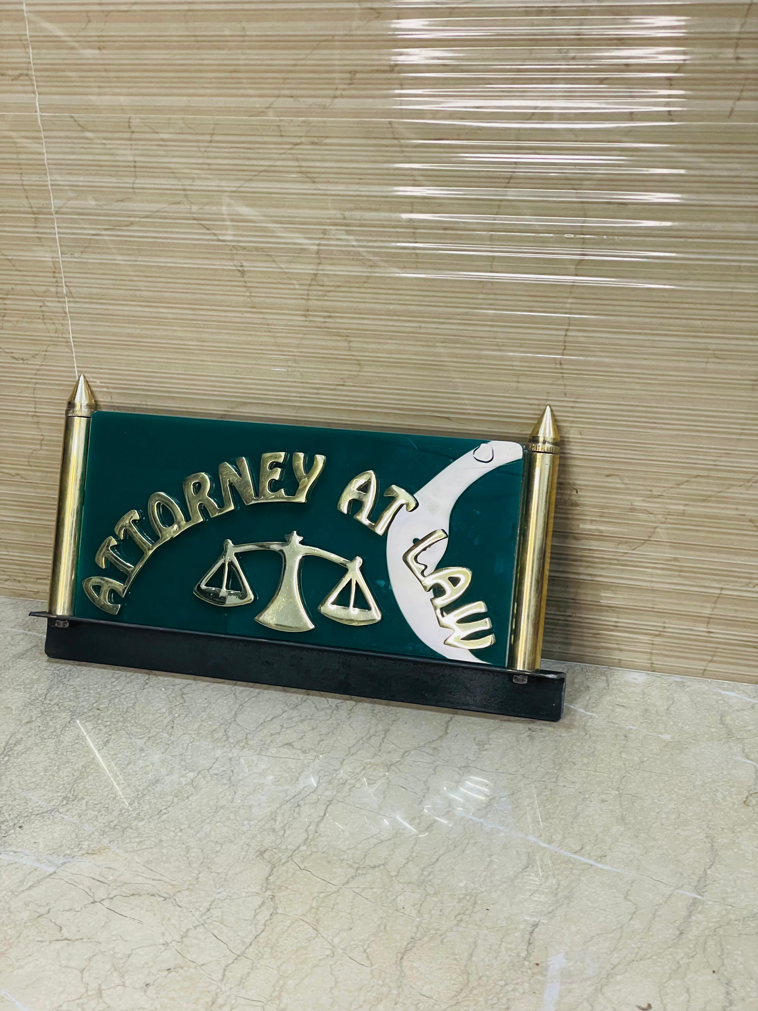 ⚖️ Government Brass Plate – | Premium Legal Desk Sign