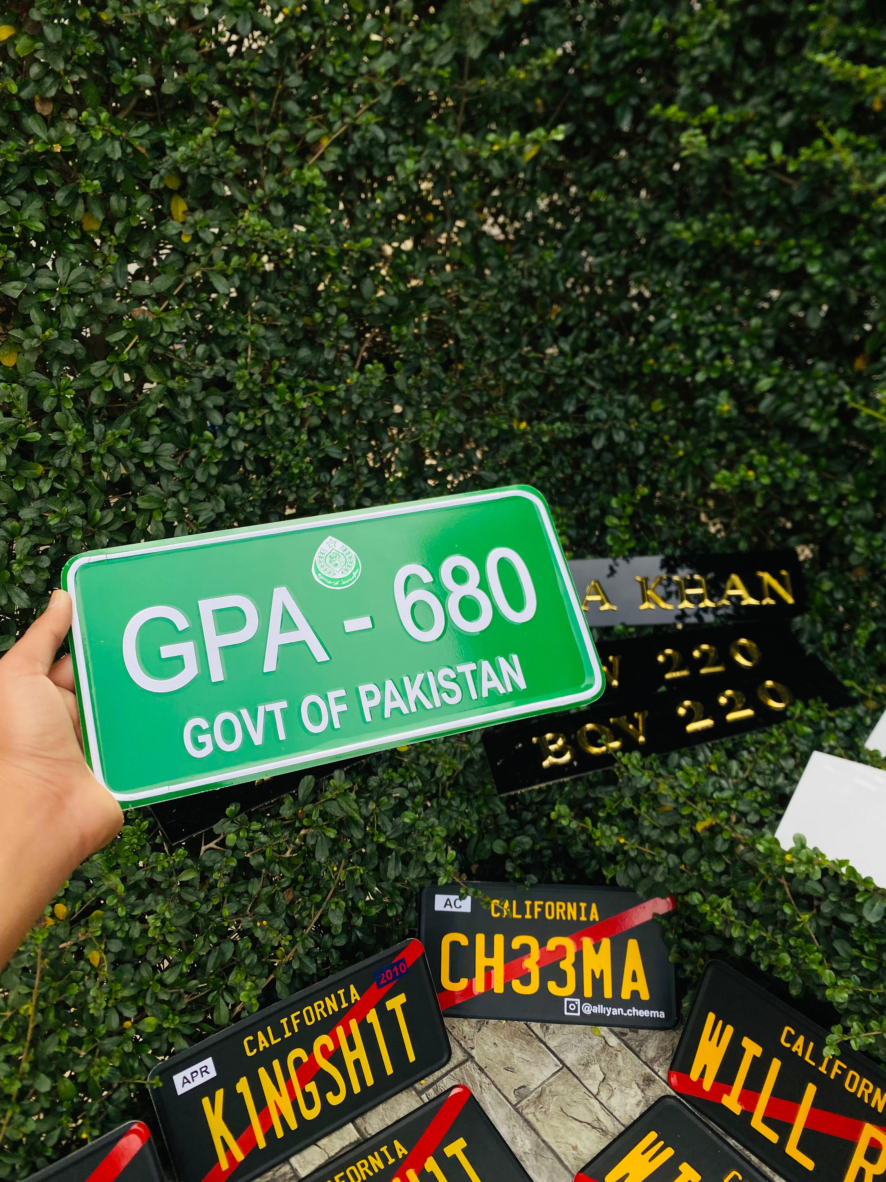 🔥 Custom Govt of Pakistan Style Number Plate – | Official Green Plate Replica 🇵🇰💚✨