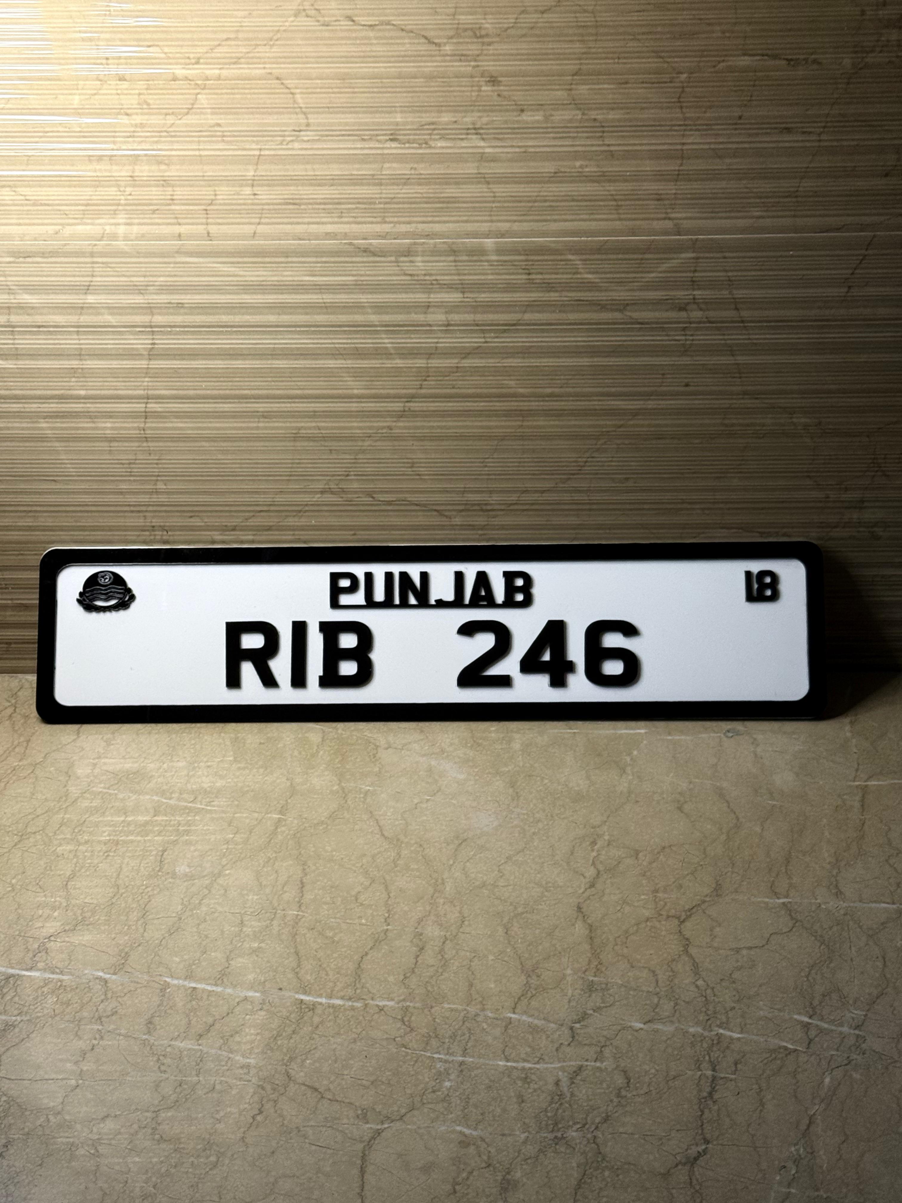 Customized Aura Number Plate – Style | 3D Acrylic Black-on-White Car Plate with Gloss Finish ⚫⚪