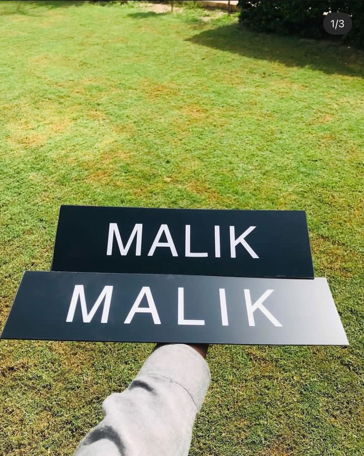 ✨ Glossy Black Acrylic Name Plate – Custom 3D Text