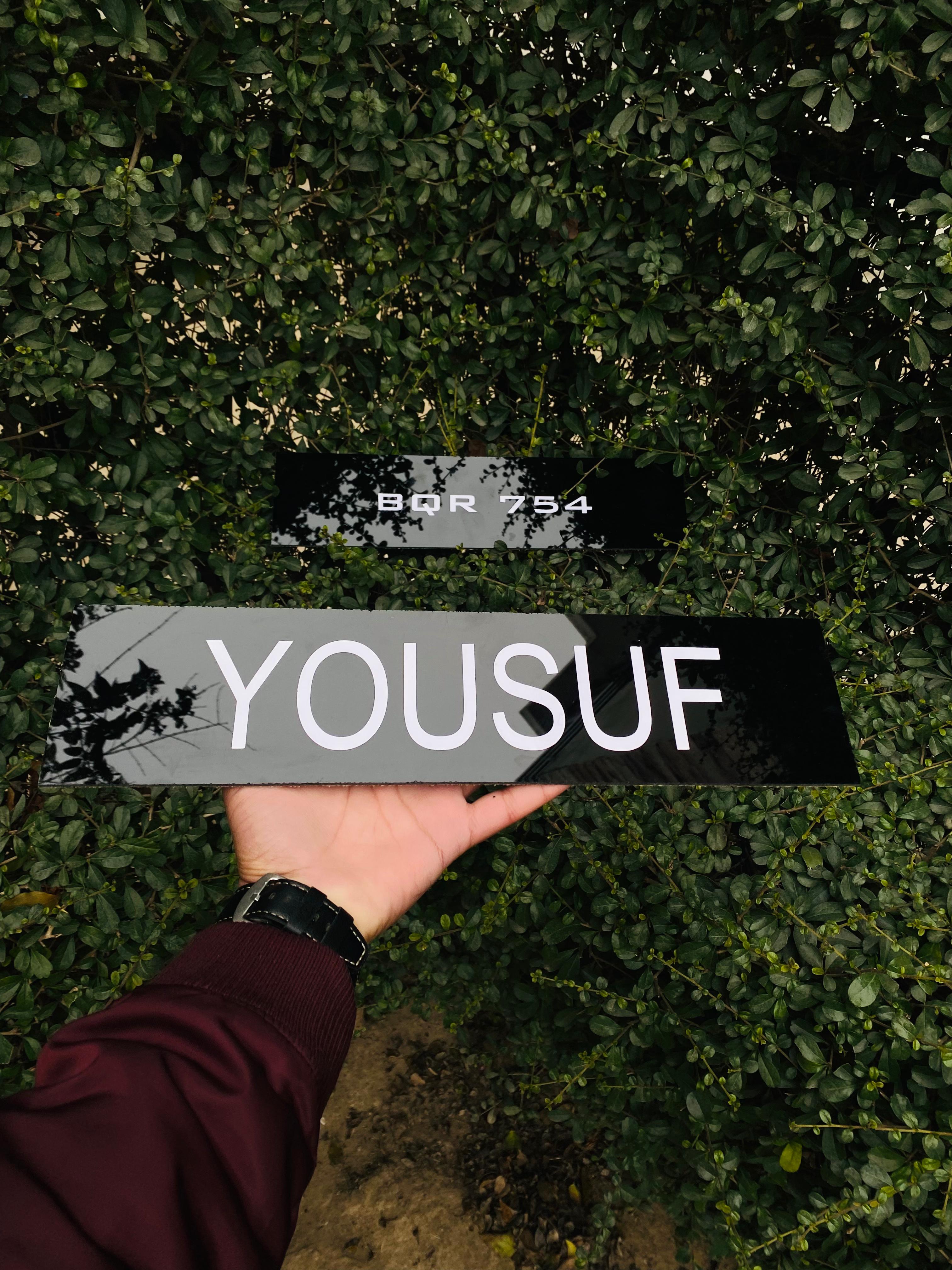 ✨ Glossy Black Acrylic Name Plate – Custom 3D Text