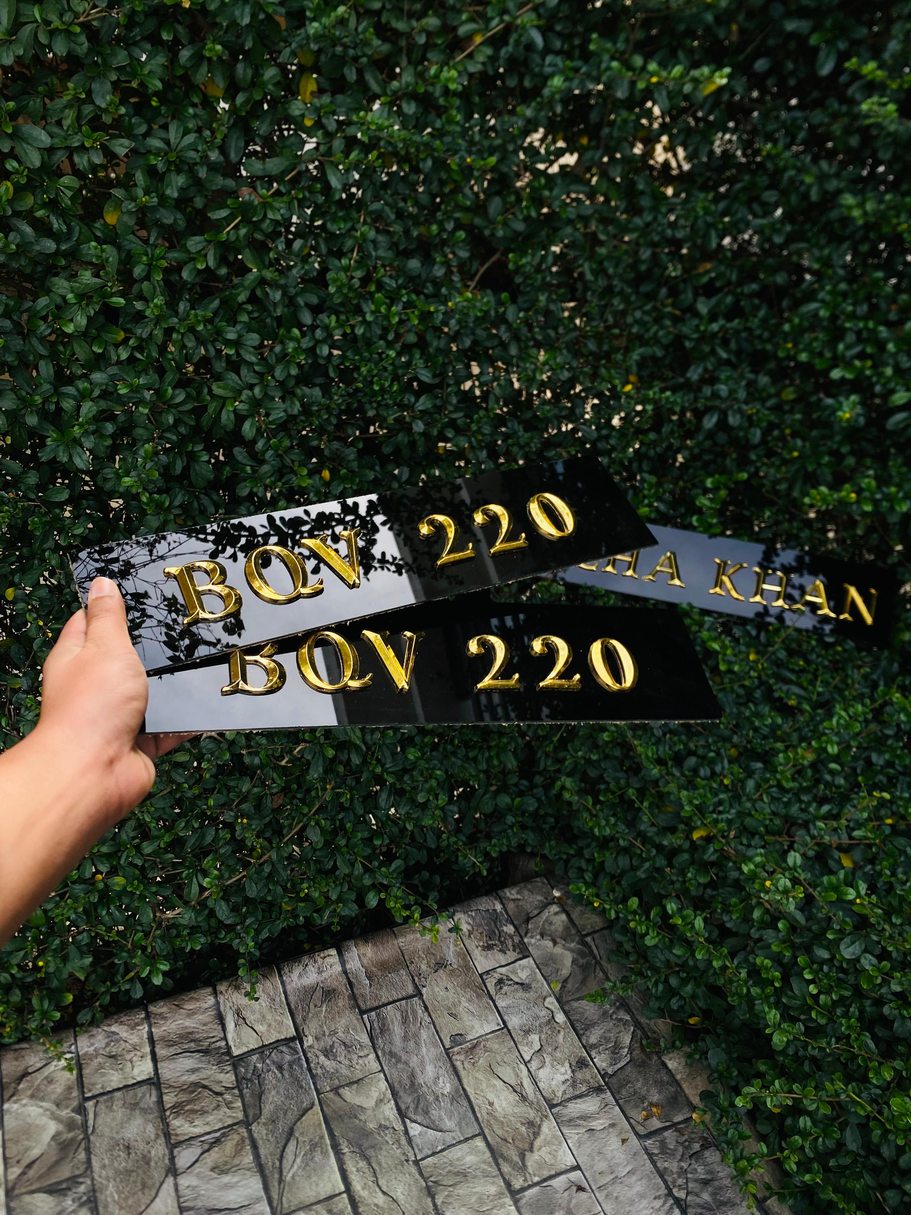 ✨ Custom Golden Number Plate 🚘 | 3D Letters & Digits – Number Plate with Personalized Text 💫