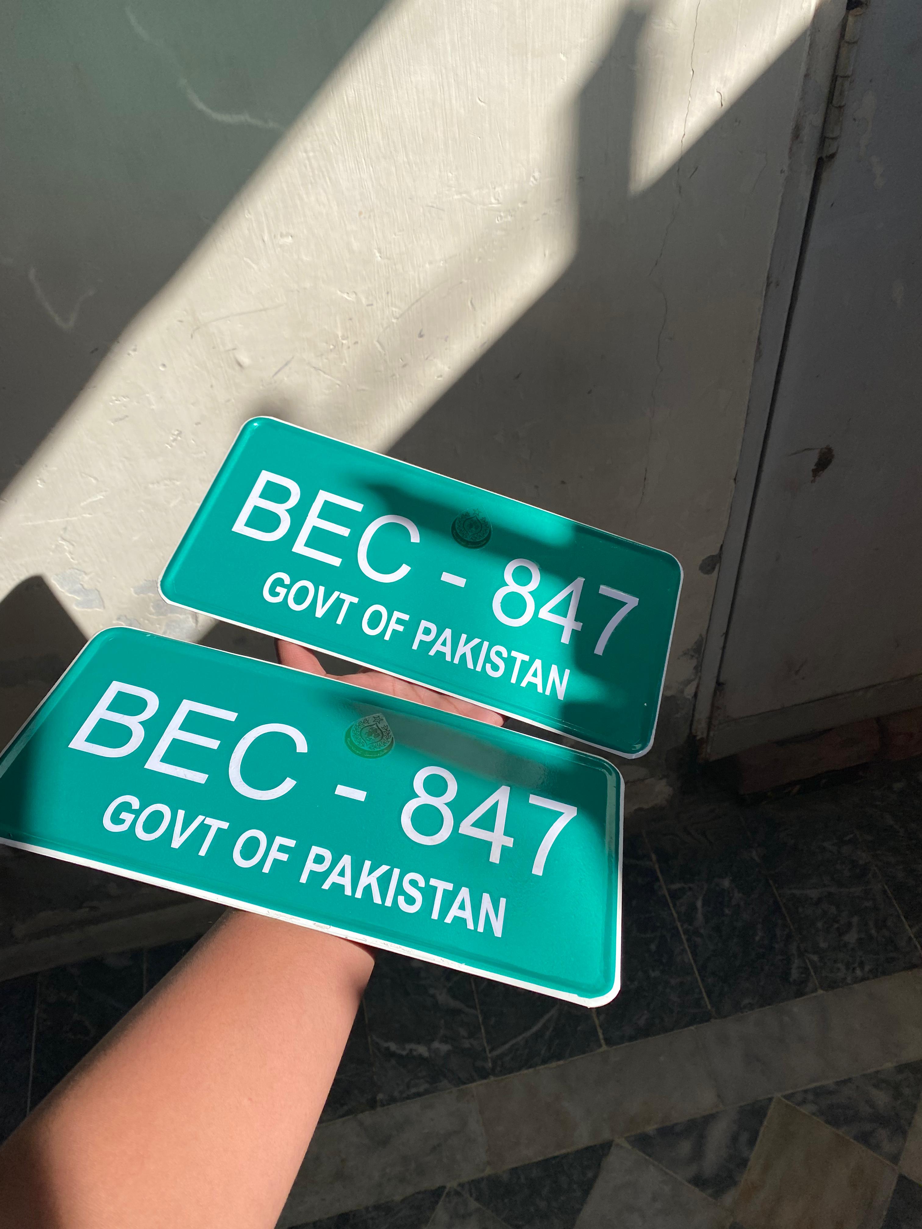 🔥 Custom Govt of Pakistan Style Number Plate – | Official Green Plate Replica 🇵🇰💚✨