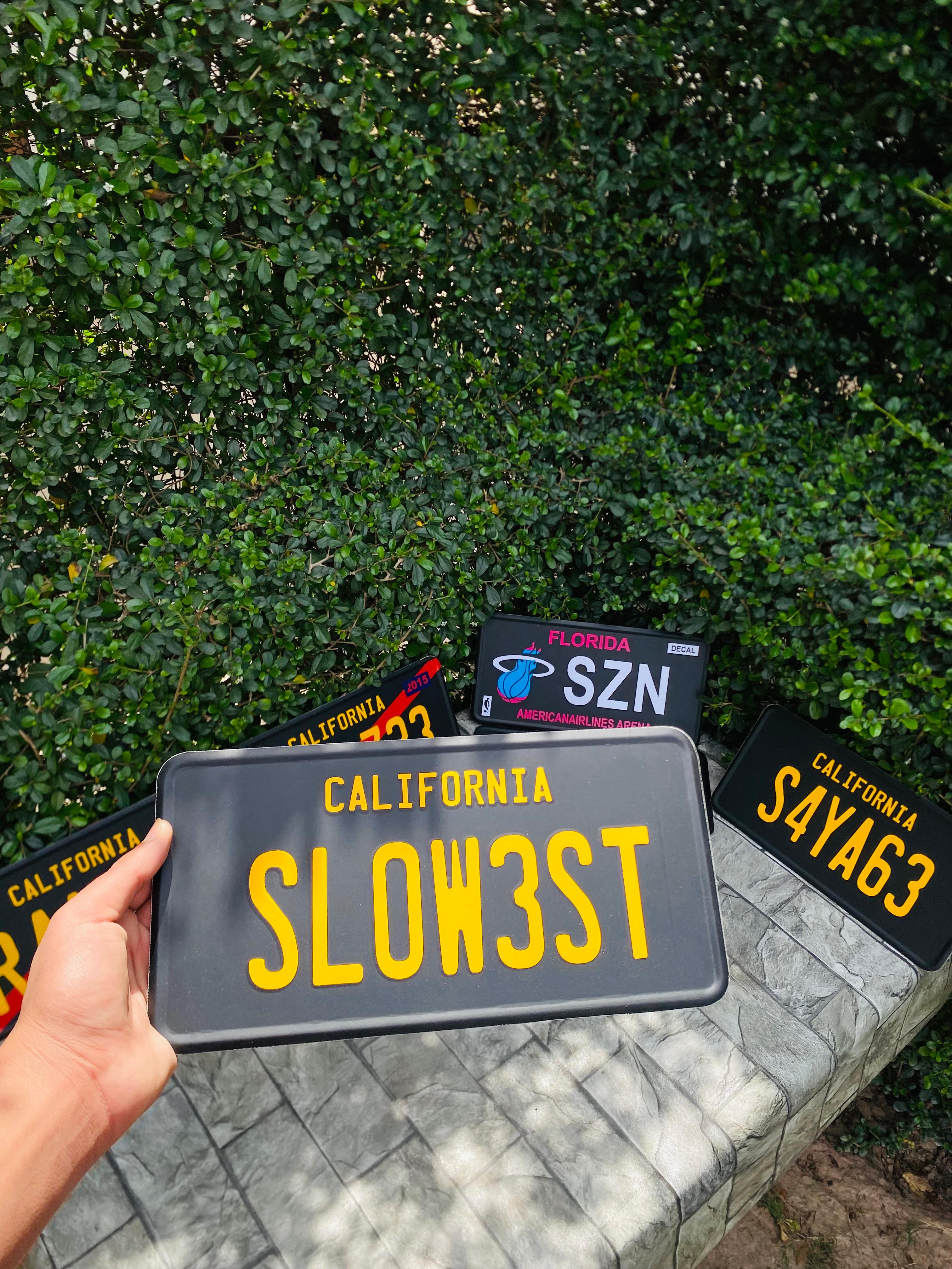 🚘 Custom Black & Yellow California Number Plate 🌟
