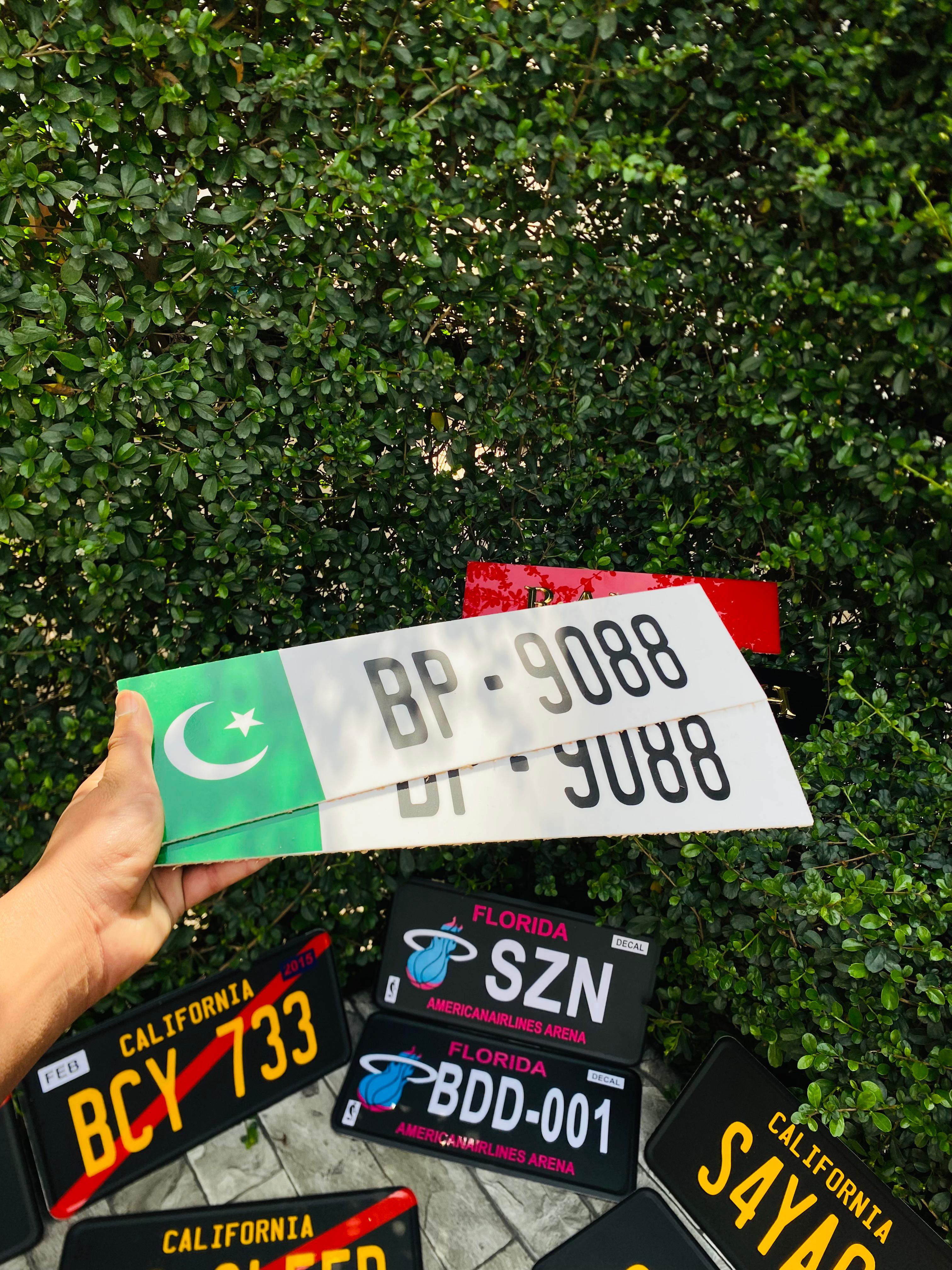 🇵🇰 Pakistan Flag Number Plate – | 3D Embossed Stylish Design 🚗