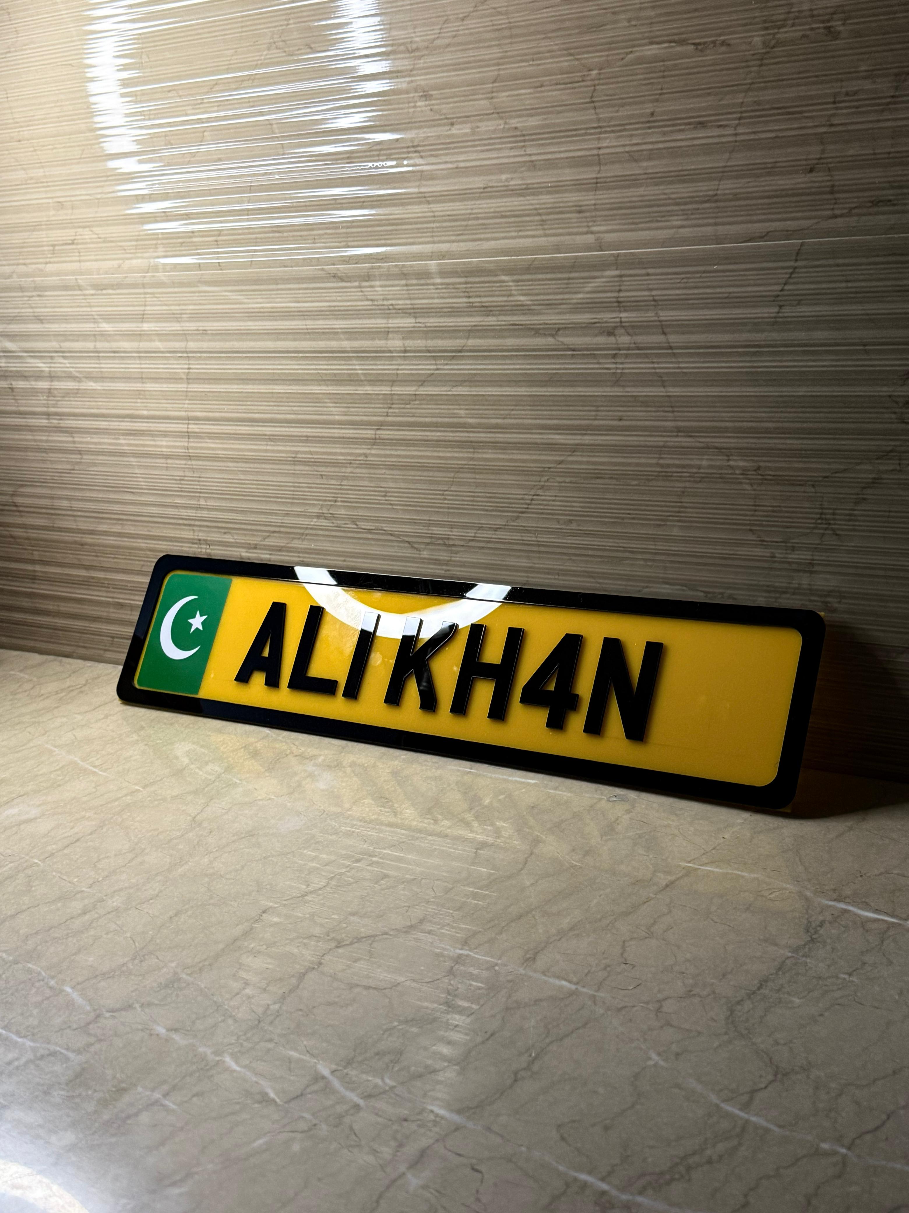 🇵🇰 Custom Pakistan Flag UK Number Plate – 3D Text 🔥🟡