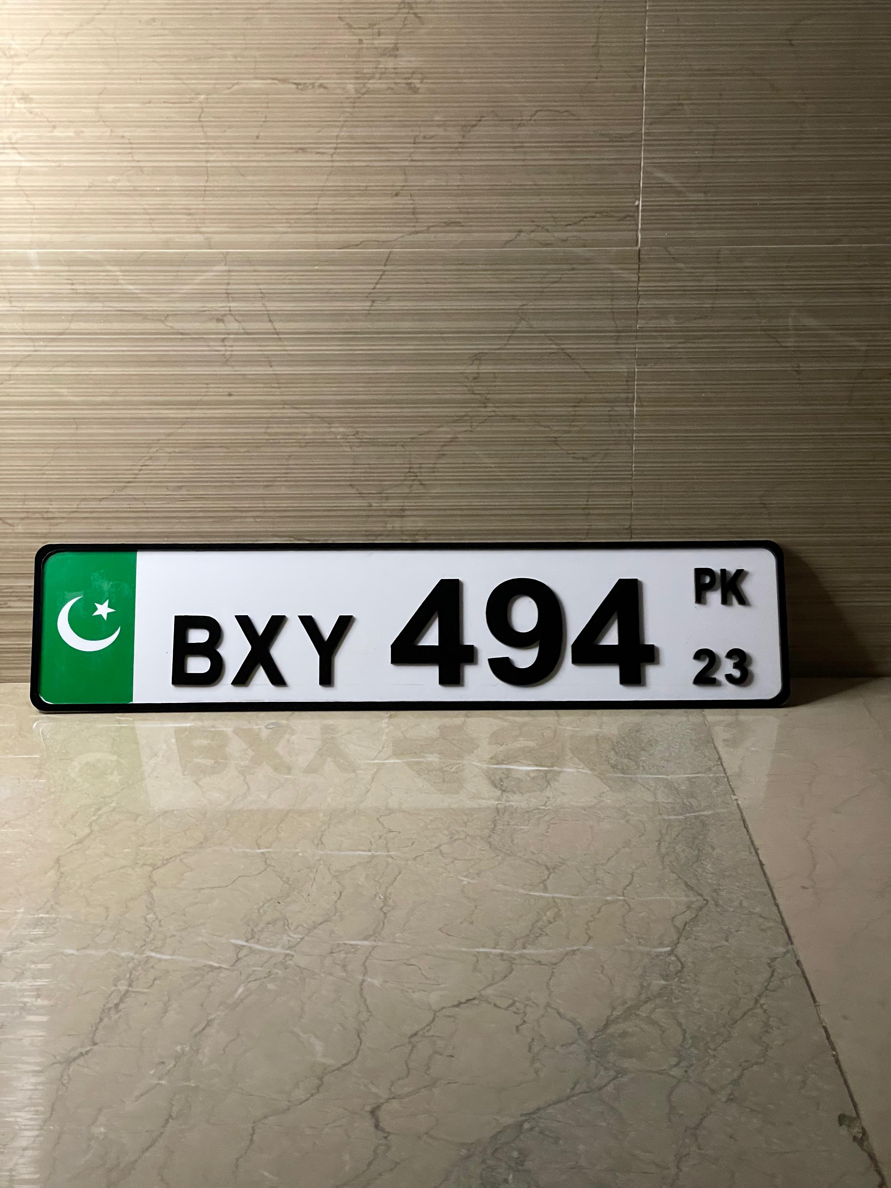 UK | Custom Pakistan Flag Number Plate | BXY 494 | Premium Border Style ✨